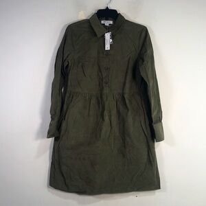 Nine West Lightweight Long Sleeve Collared Dress, Women's Size S - Grape Leaf